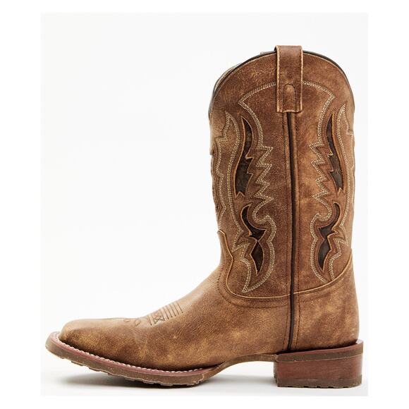 NEW Laredo Distressed Leather Western Boots Tan Broad Square Toe Cowboy Ranch 12 main image 13